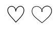 © SHILPI - Simple and hand-drawn black outlines of two heart shapes on a clean white background Vector