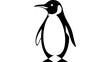 © purwo - Simple black and white geometric penguin standing, cute animal design, arctic bird, isolated white background