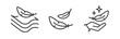 © Yurii - Lightweight icon set, feather on hand palm, light weight concept, soft touch surface, line art vector illustration