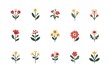 © Waqas - A colorful illustration of various flowers in a vibrant and playful arrangement