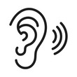 © TaqwaaArtworks - Black and White Hearing ear icon Listening Concept Sound Waves Communication Vector Illustration