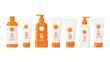 © Md - A collection of sunscreen products in various bottles and tubes with different SPF protection levels, illustrating sun care and UV protection.
