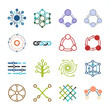 © Michael - Set of abstract network and connection icons representing data transfer and technological concepts