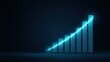 © buraratn - Modern Blue Graph Increasing in Dark Background Symbolizing Growth and Success in Business, Finance, and Data Analysis for Corporate Presentations