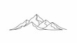 © ahmad - Minimalist mountain range line drawing illustration.