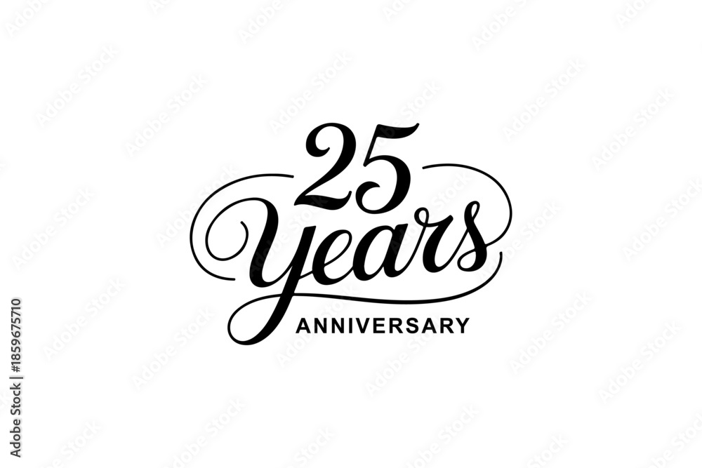 25 Years Anniversary Elegant Calligraphy Vector Typography on ...