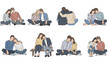 © Simone Matos - Of couples sitting together in various poses showing affection and connection