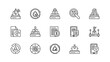 © iakan - A collection of fifteen black and white line icons representing various concepts like processing, security, analytics, and communication
