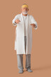 © Pixel-Shot - Senior male sleepwalker in pajamas on beige background