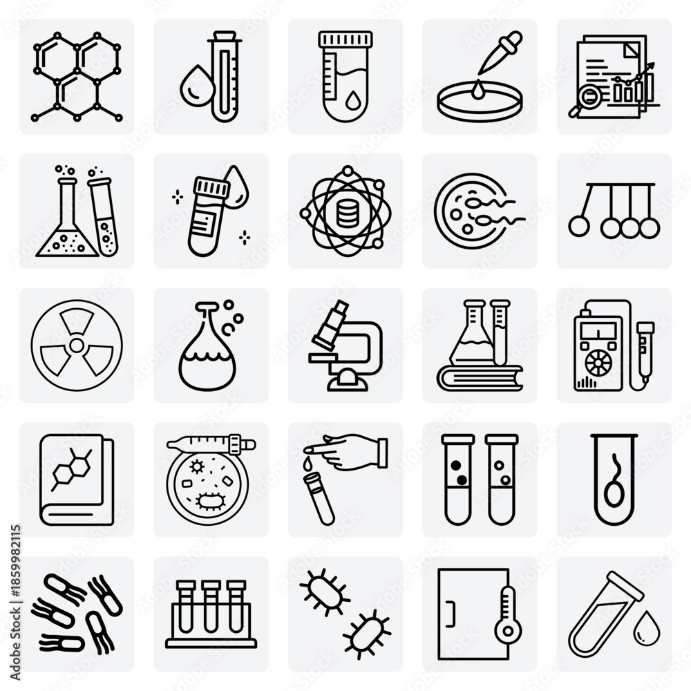 Lab Testing Pictogram Laboratory Safety And Hazard Monitoring – Nuclear Signs, Radiation ...
