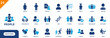 © icon - People icon. Includes family, customer, male, female, worker, user. Solid vector icon set.