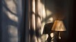 © zenith - Soft shadows on curtains with a warm table lamp glowing beside
