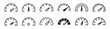 © MOST AKTER - gauge icons speed meter dial indicators dashboard instruments and tachometer vector set
