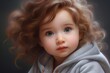 © juliars - Portrait of a cute baby girl with blue eyes and light brown curly hair