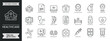 © SomDraw - Healthcare outline icon set. Hospital related line icons collection. Doctor, medical, medicine, cardiology, treatment, injection, clinic, pill. Editable stroke symbols pack. Vector illustration