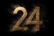 © Namdang - Golden Glittery Number Twenty-Four with Sparkling Background
