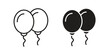 © Ranveer - Balloons icons. glyph icon vector on white background. Flat and line vector