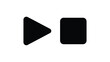 © asma - Simple black geometric shapes resembling play and pause buttons silhouette