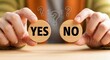 © ISRATJAHAN - Business decision making concept with yes and no choice symbols