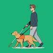 © Shafiqul - A man walking with a guide dog showcasing assistive technology and independence