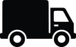 © Alam - Simple black silhouette of a delivery truck with visible wheels and cabin