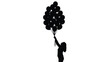 © Udara - Woman holding bunch of balloons silhouette flying concept