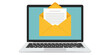 © Rahed Ul Islam - Email Open on a Laptop Screen: A laptop screen displays an open email, featuring a yellow envelope with a document, symbolizing modern communication and digital correspondence.