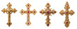 © Lucky Render - Beautiful vintage gold cross with precious stones isolated on transparent background