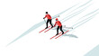 © Santiago - Isometric design of professional cross-country skiers in motion