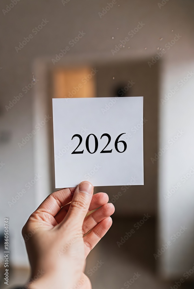 Woman holding a sign with the year 2026, Hands holding 2026 calendar ...