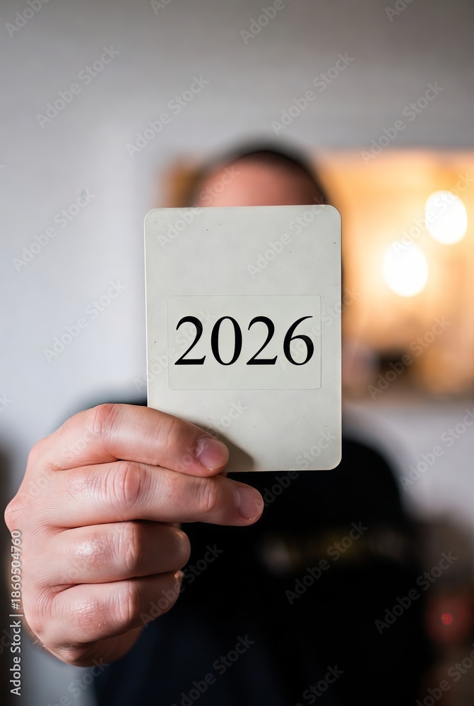 Woman holding a sign with the year 2026, Hands holding 2026 calendar ...