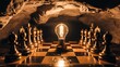 © Zargham - Strategic business chess board with glowing lightbulb idea concept
