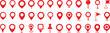 © Iconpro333  - location icon set map pointer pin sign symbol red black outline destination icon place address navigation locator sign vector illustration