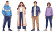 © supplement - Diverse young adults in casual clothing: two males, two females standing