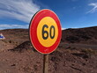 © Oualid - Red and yellow speed limit 60 road sign