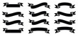 © MDSAIDUR - Ribbon Set, Including Tape Blank Black Glyphs, Decorative Silhouettes, Vintage Outline Ribbon Designs, Text Banner Tapes, Web Icon Kit, Isolated Vector Graphics