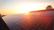 © Bocchi - Rooftop solar panel array glinting under the warm light of the golden hour.