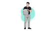 © Aver - Professional man holding a stack of documents or files dressed in smart casual attire illustration