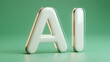 © Rosi - Three dimensional AI lettering representing artificial intelligence branding and modern digital innovation concept.