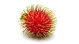 Fresh rambutan fruit on white background.