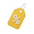 © Jahidul - 3d icon of a yellow price tag with a percentage symbol isolated on transparent background
