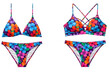 © Bibekananda - Vibrant floral print bikini set with colorful flowers isolated on transparent background