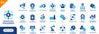 © icon - Operations management icon. Including supply chain, cost control, capacity planning, production. Solid vector icon set.