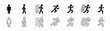 © SUE - A unified pictogram of the human body(walking, hurrying, stopping, starting dash, running, final sprint, running)