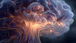 © john - Concept art of a human brain exploding with knowledge and creativity