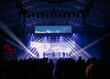 © Sergei - stage lighting, crowd of people dancing at concert