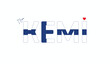 © Malik_Atelier - I love Kemi, Typographic design of I love Kemi on a white background, Flag typography of Kemi with heart, Vector design of Kemi City of Finland, I love Finland, Flag of Finland