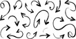 © Majnur - Hand drawn black ink arrow vector set with curved, swirl, loop and pointing doodle elements for creative design