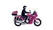 © Vektor - Motorcycle rider with luggage, graphic illustration