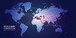 © Ricko - Digital world map displaying global network connections, symbolizing international communication, data exchange, and modern technological infrastructure spanning continents